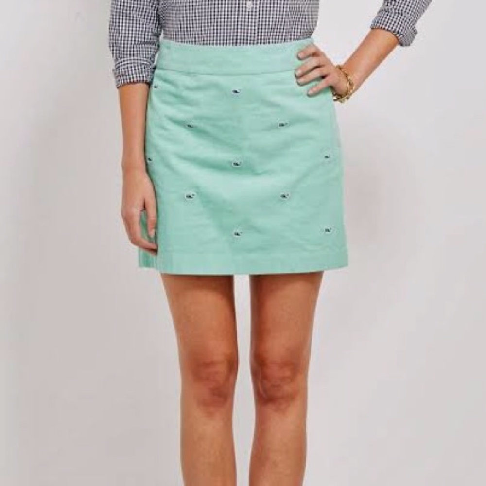 Vineyard Vines corduroy light blue aqua whale skirt